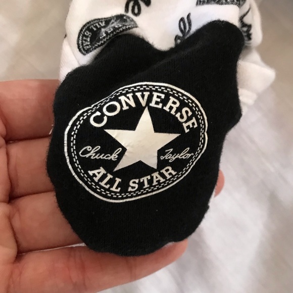 Converse Logo Script Footed Coverall Baby Onesie - Picture 7 of 7